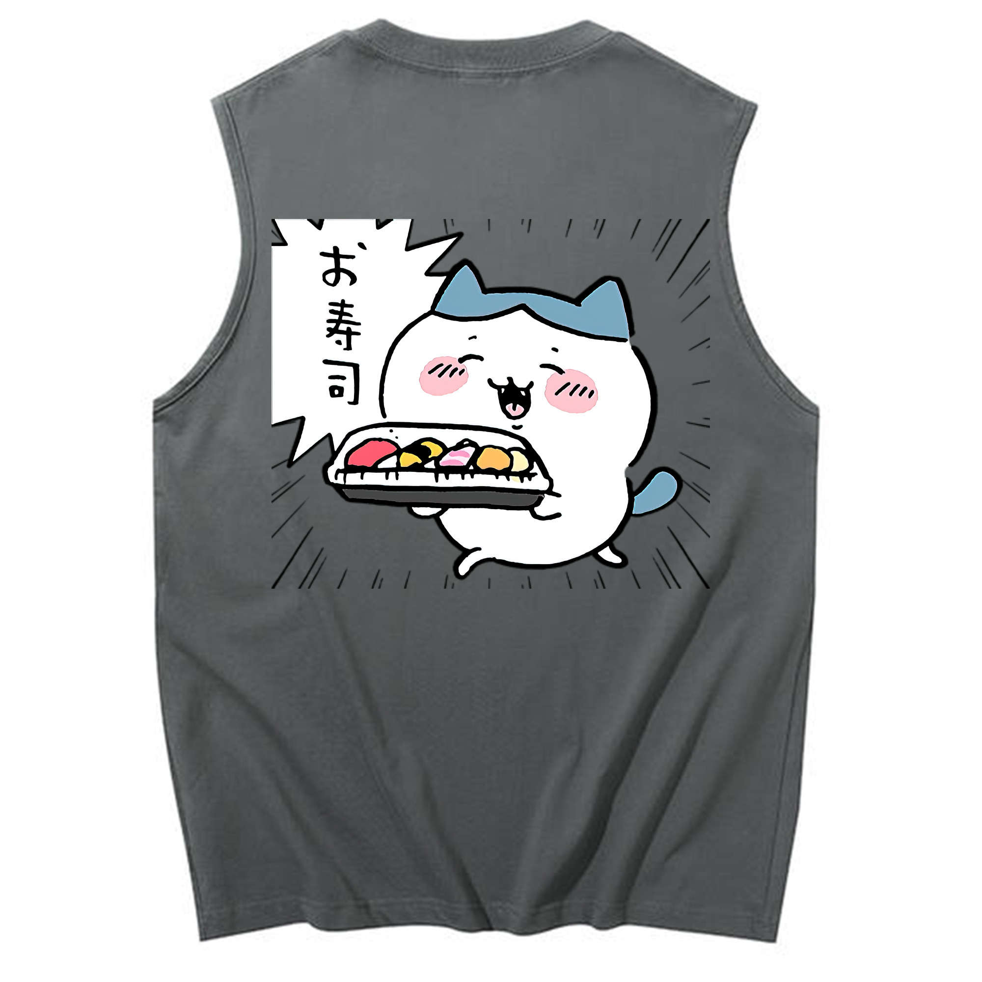 （画像用） ちいかわ ハチワレ Chii-kawa hachiware コットン100％タンクトップ（背面プリント）